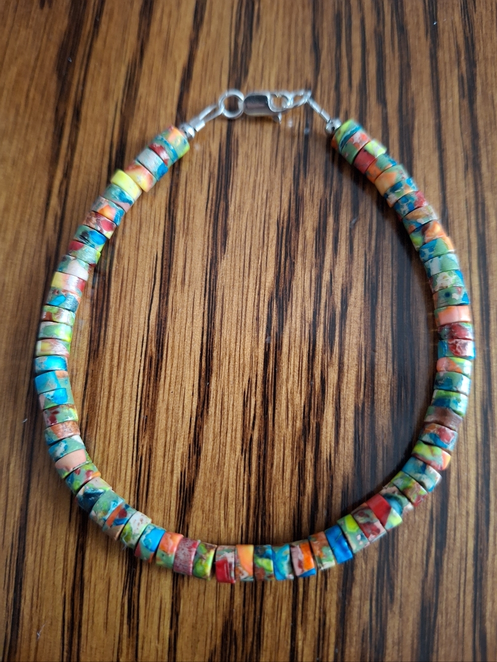 Bracelet Heishi Multicolored Dahlia Sterling Silver 7.5"